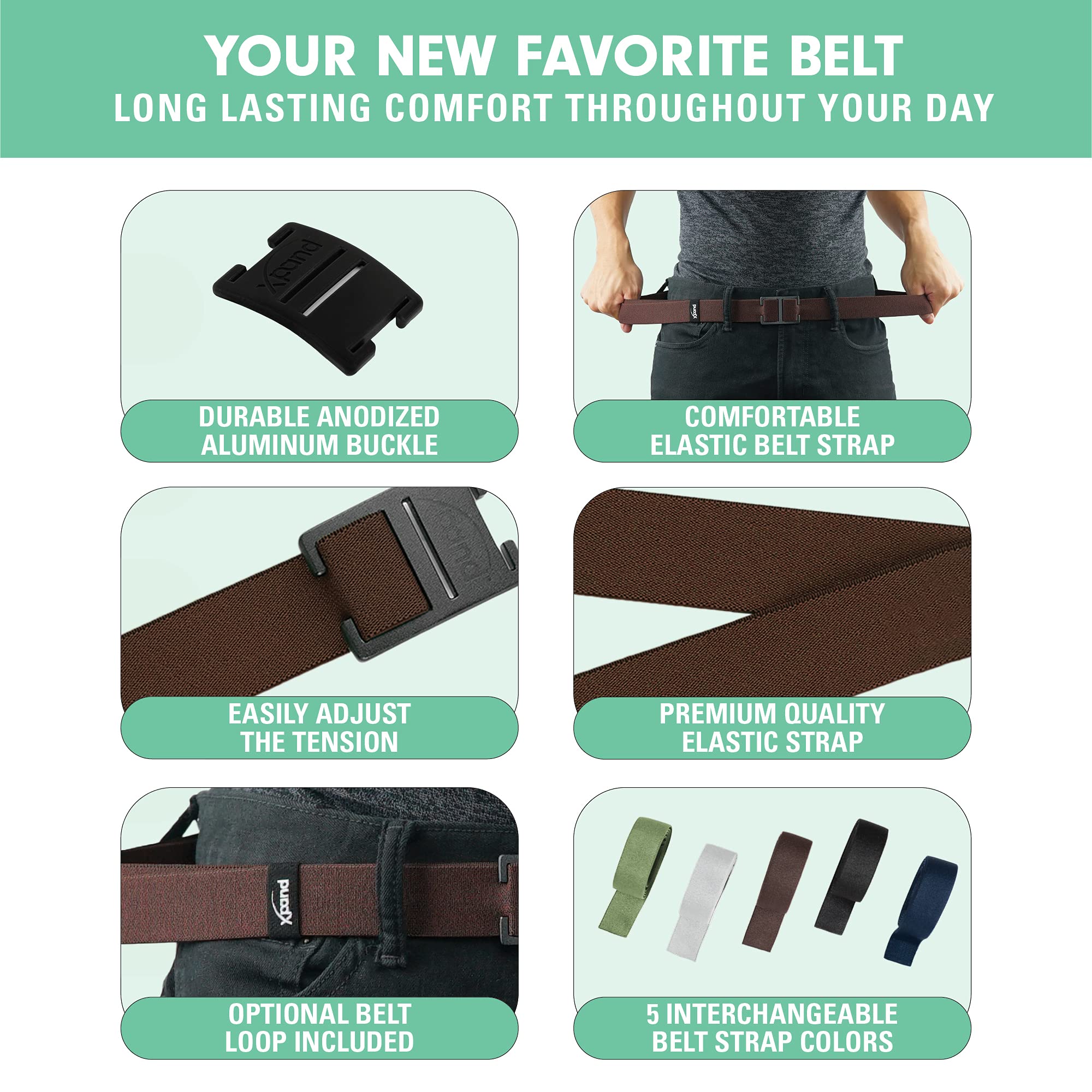 Xpand Explorer Belt No-Show Invisible Elastic Belt w/Slim Aluminum Buckle - Image 4