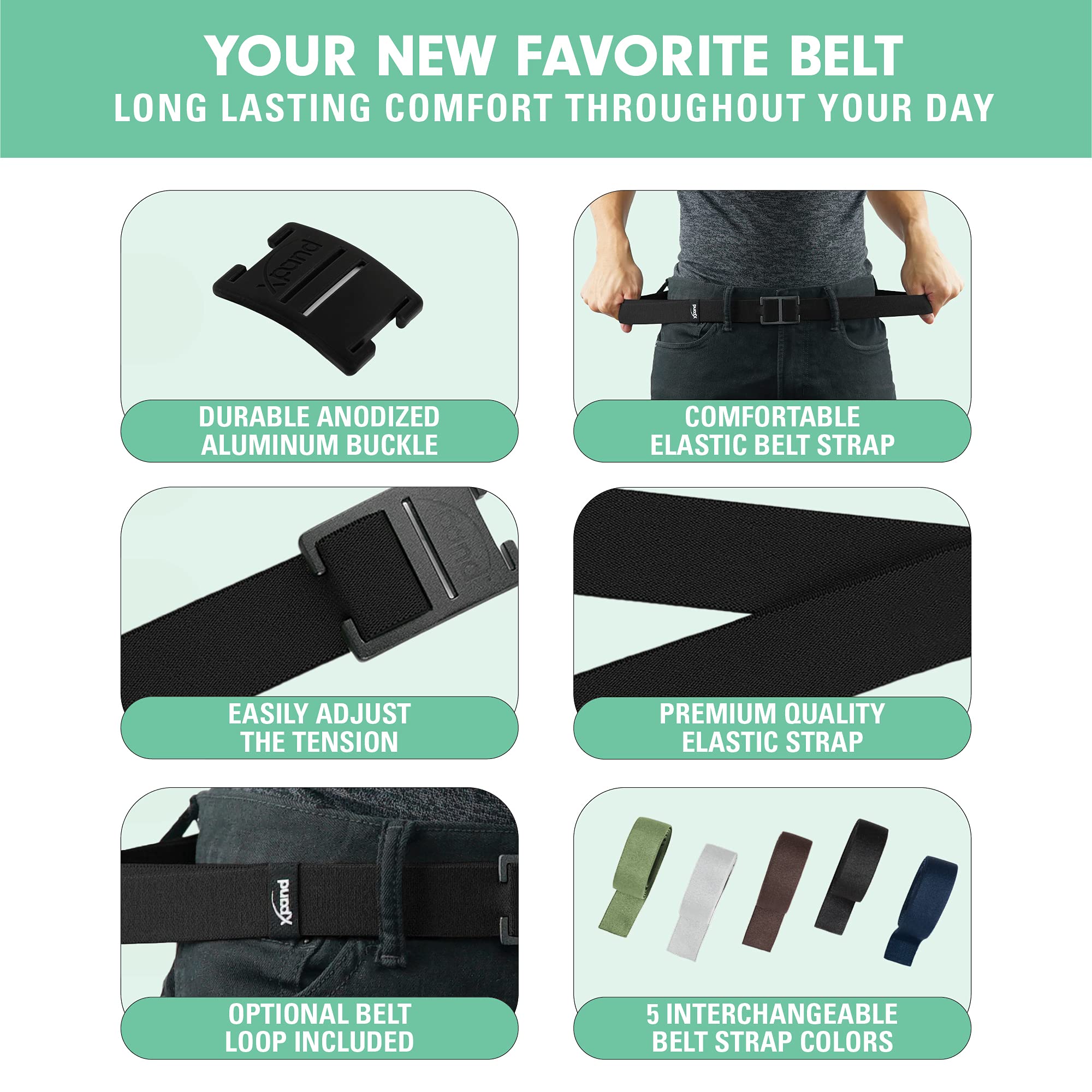 Xpand Explorer Belt No-Show Invisible Elastic Belt w/Slim Aluminum Buckle - Image 4
