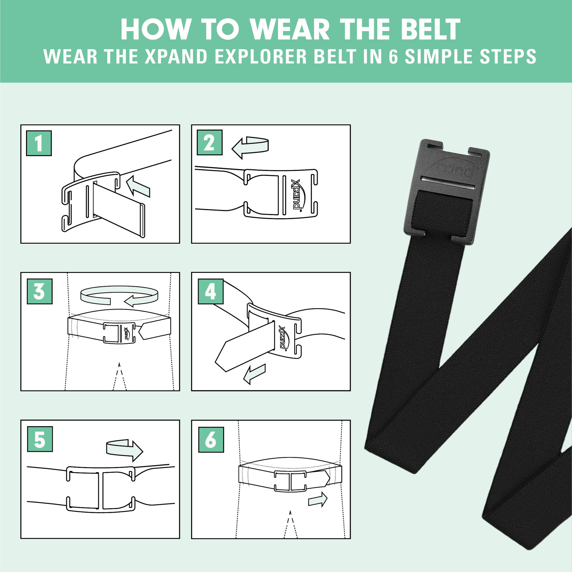 Xpand Explorer Belt No-Show Invisible Elastic Belt w/Slim Aluminum Buckle - Image 5