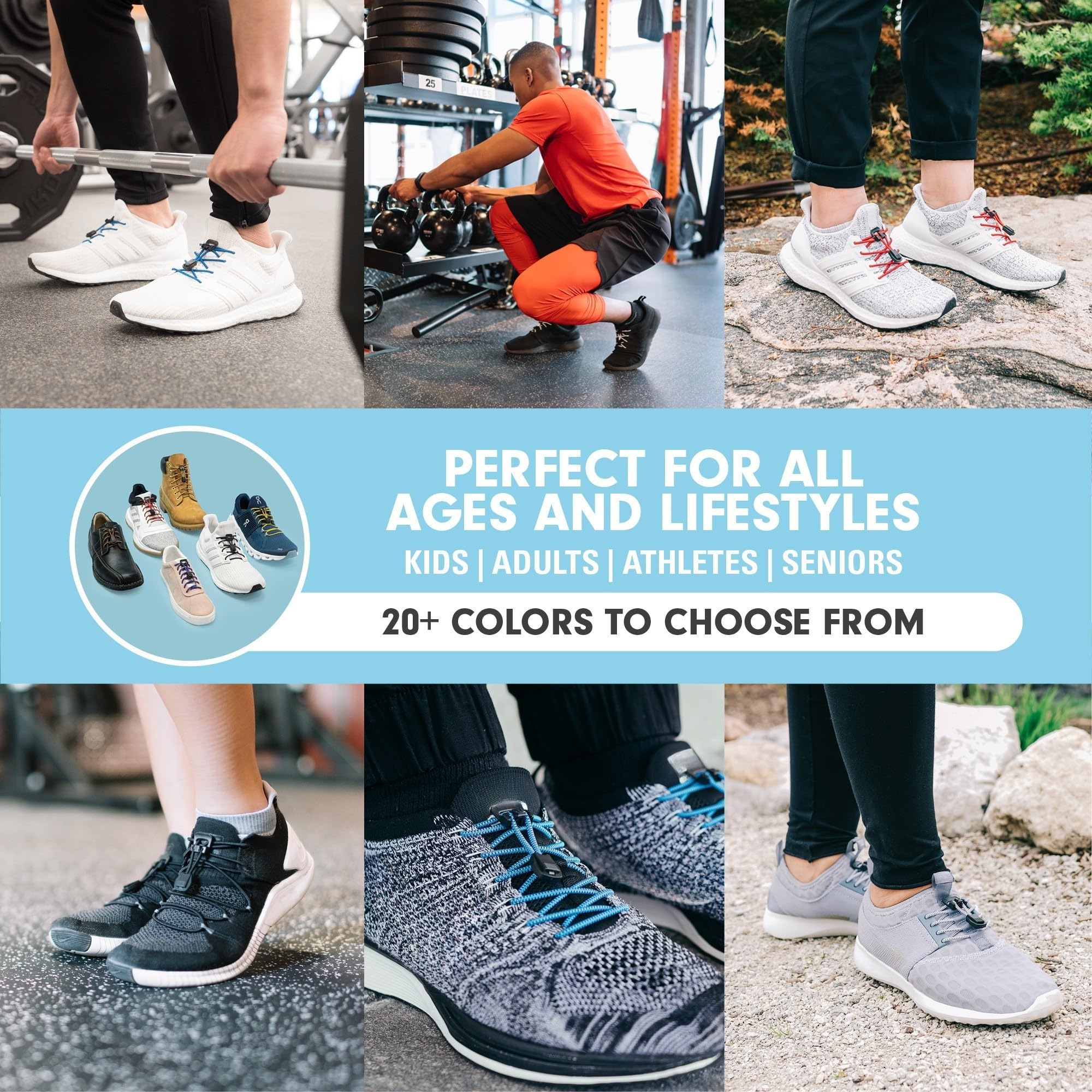 Xpand Round Lacing. Elastic No Tie Shoelaces - Quick Release Tension Control - One Size Fits All Adult and Kids Shoes - Image 6