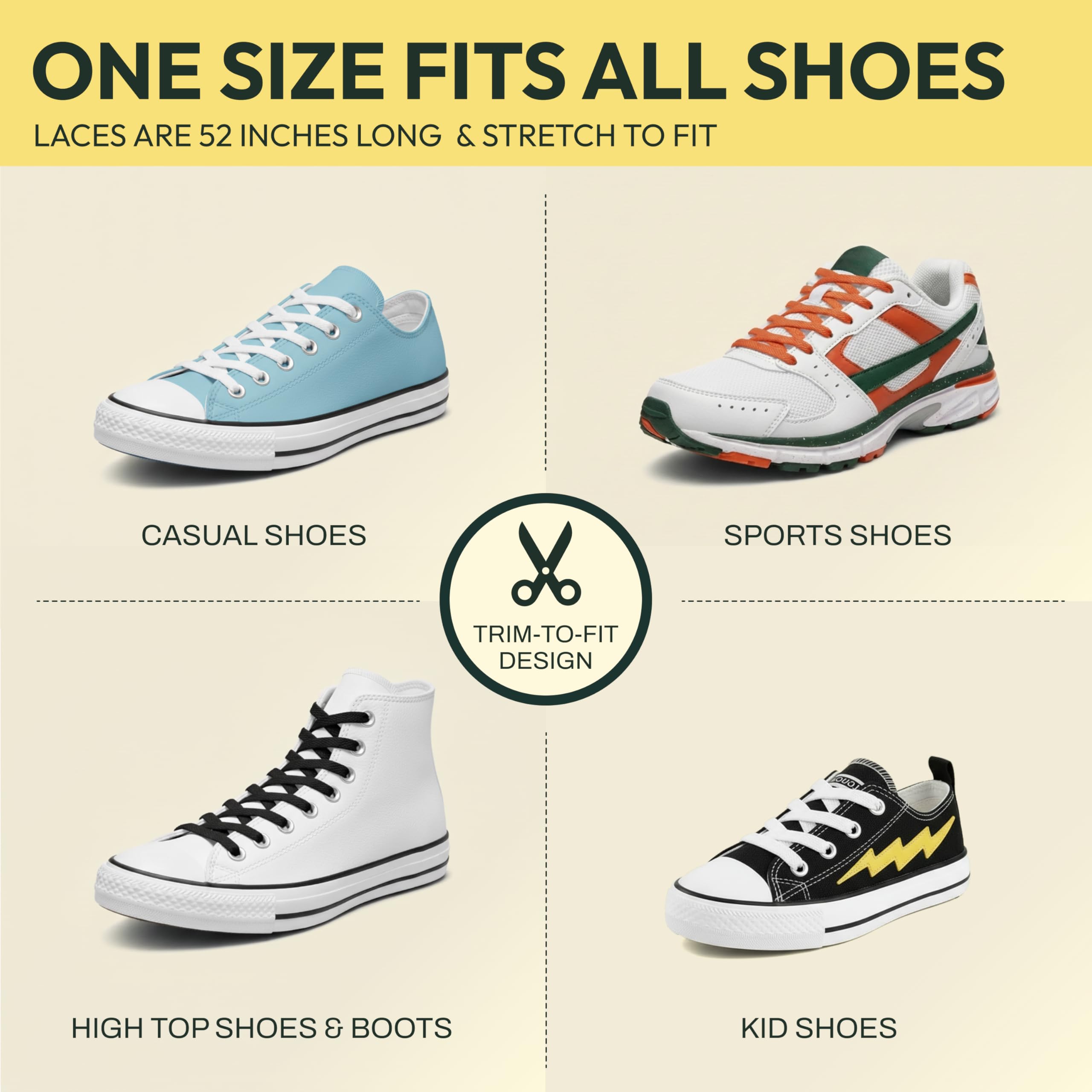 Xpand No Tie Elastic Shoelaces. 1 Size Fits All for Adults & Kids | Stretch Laces for Sneakers, Runners & High Tops Shoes - Image 3