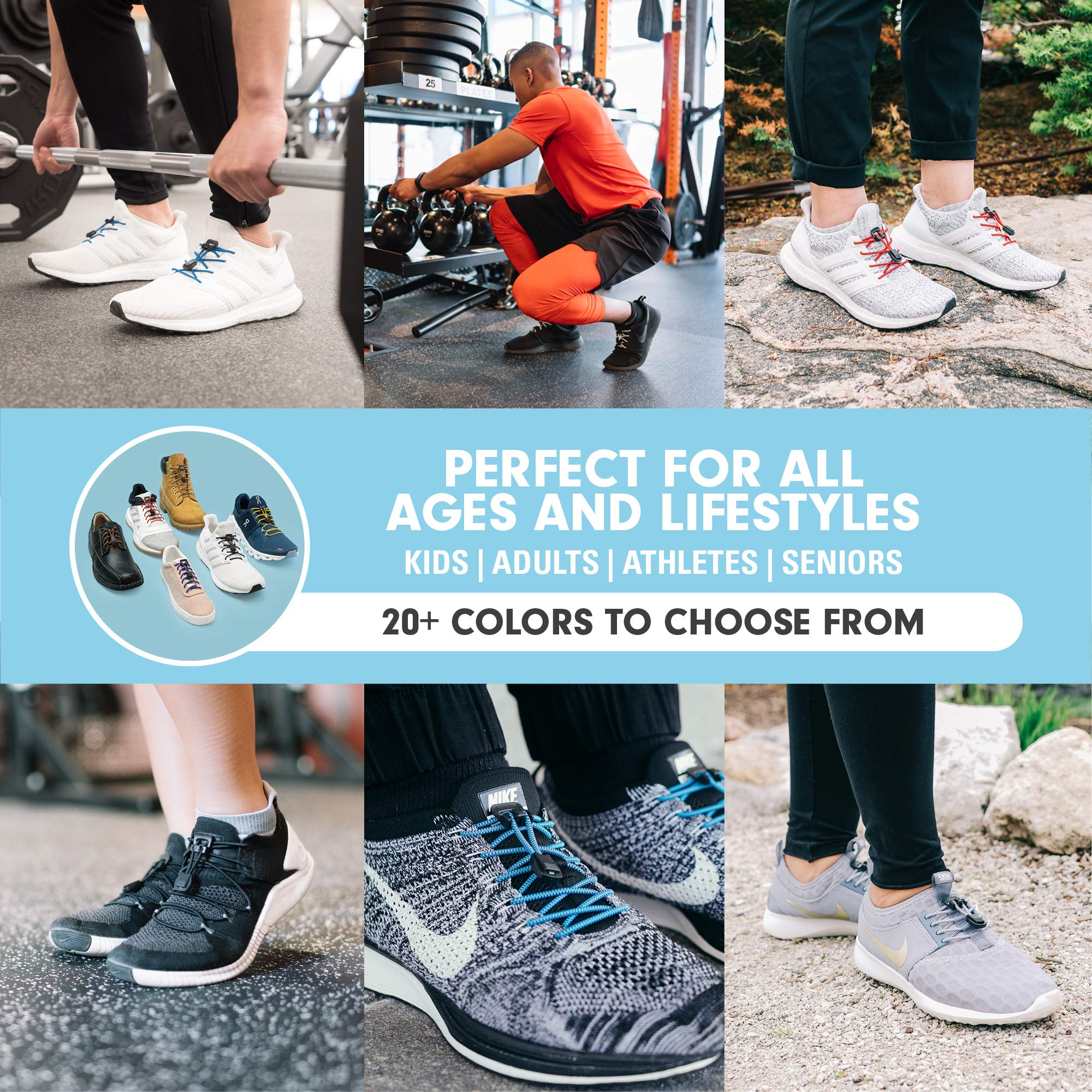 Xpand Round No Tie Shoelaces - Elastic Lacing System - One Size Fits All Adults and Kids Shoes (Pack of 2) - Image 6